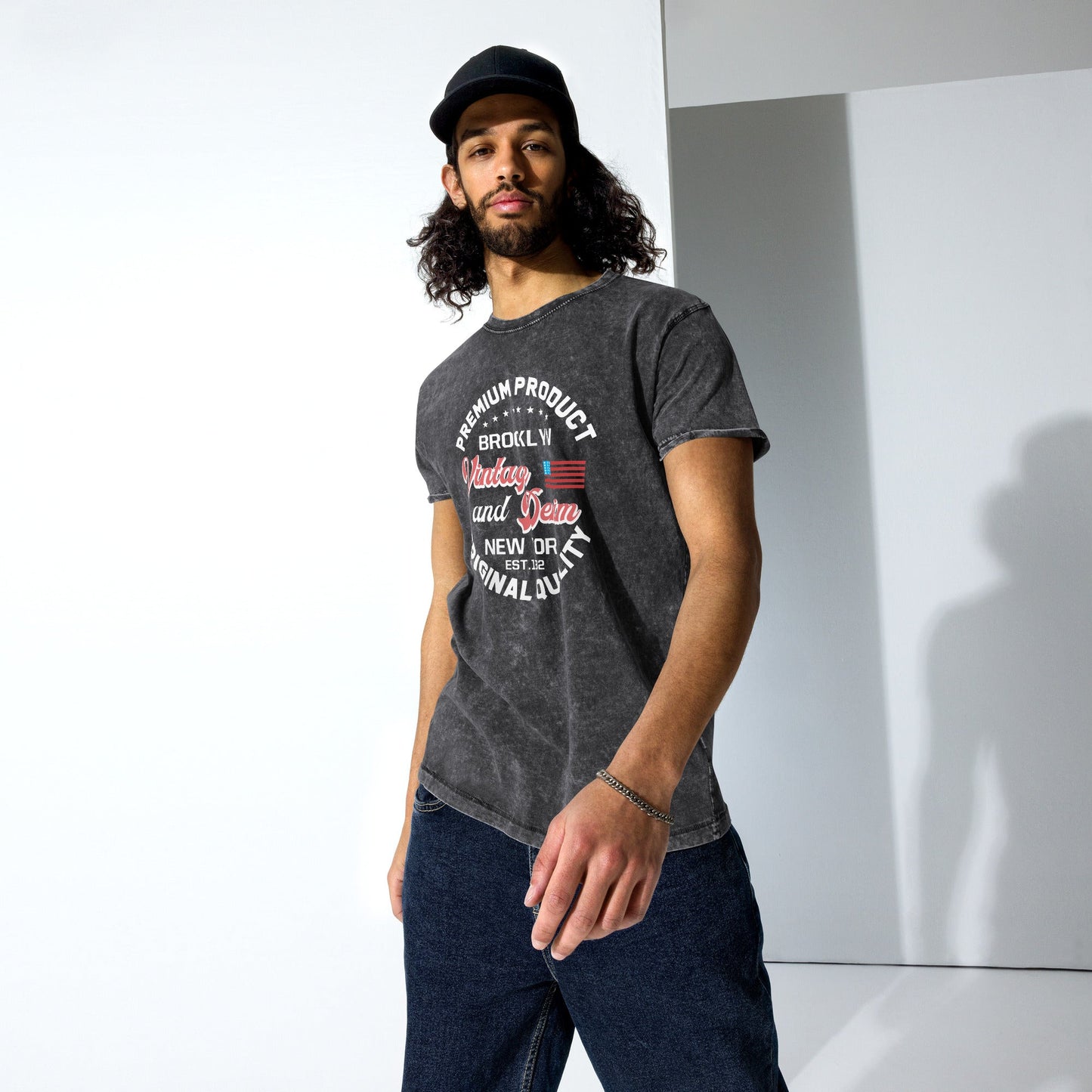 Vintage and Denim | Unisex Denim T-Shirt - Denim Blue - T-Shirts Online
