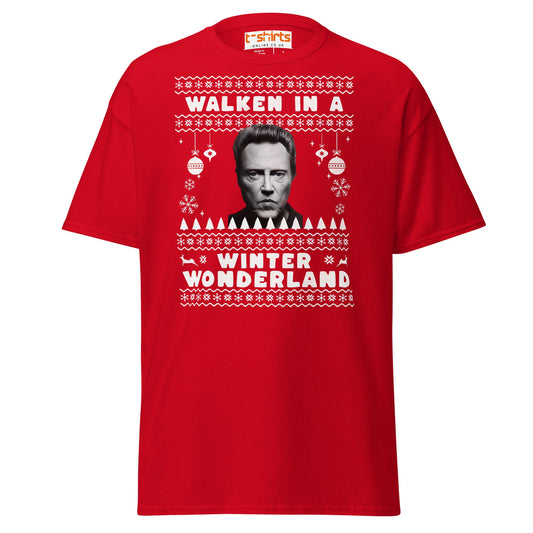 Walken in a Winter Wonderland T-Shirt | Funny Xmas Tee - Red - T-Shirts Online