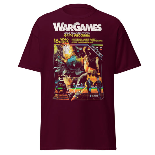 Wargames Movie Poster Video Game Program T-Shirt - Maroon - T-Shirts Online