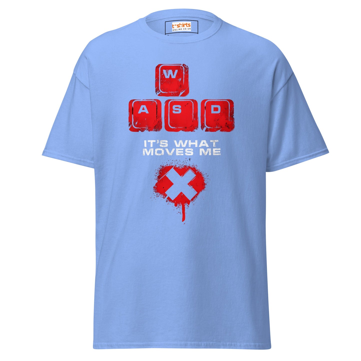 WASD Keys | PC Gamer T-Shirt - Carolina Blue - T-Shirts Online