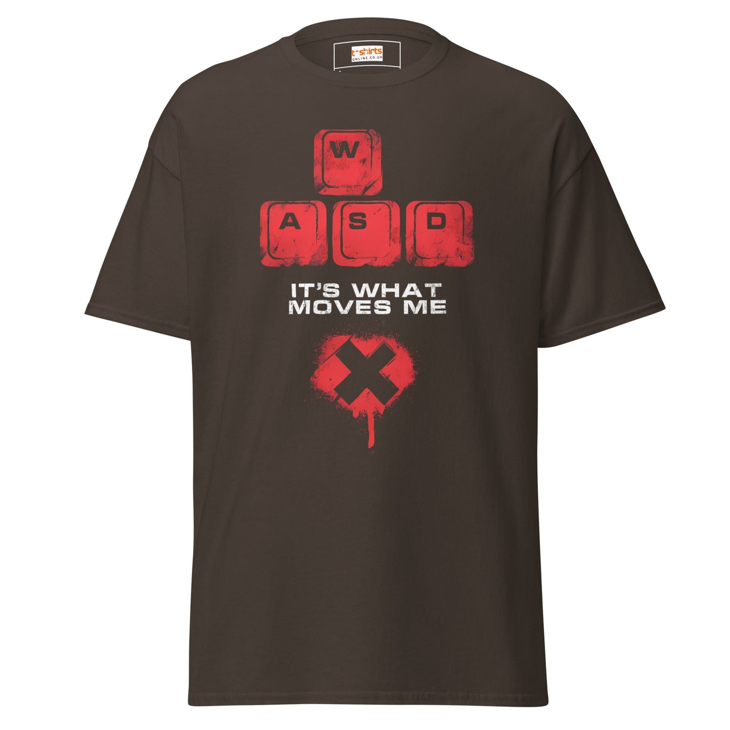 WASD Keys | PC Gamer T-Shirt - Dark Chocolate - T-Shirts Online