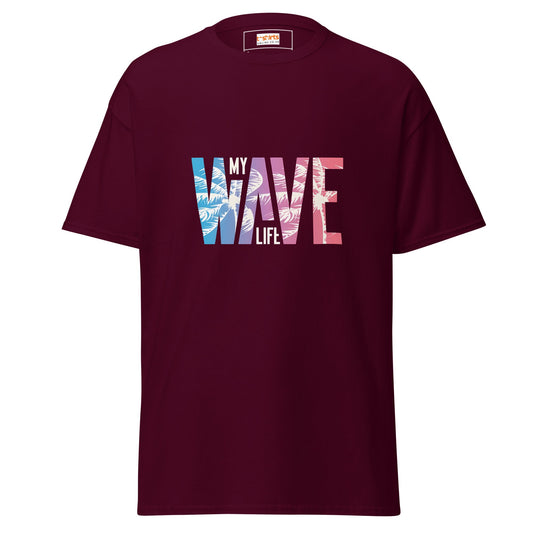 Wave Surfing | Surf T-Shirt - Maroon - T-Shirts Online