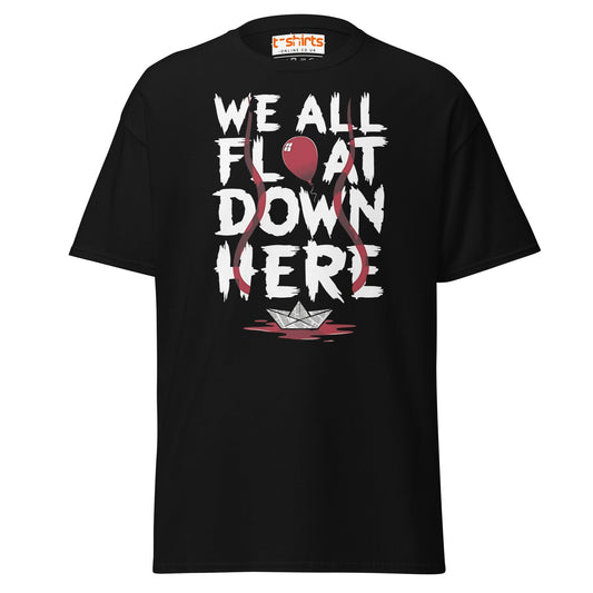 We All Float Down Here Horror T-Shirt - Black - T-Shirts Online