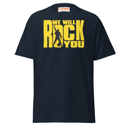 We Will Rock You T-Shirt – Classic Rock Band Tee - Navy - T-Shirts Online