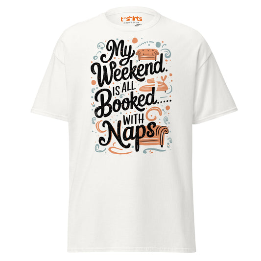 Weekend Naps T-Shirt – Funny Lazy Day Comfort Tee - White - T-Shirts Online