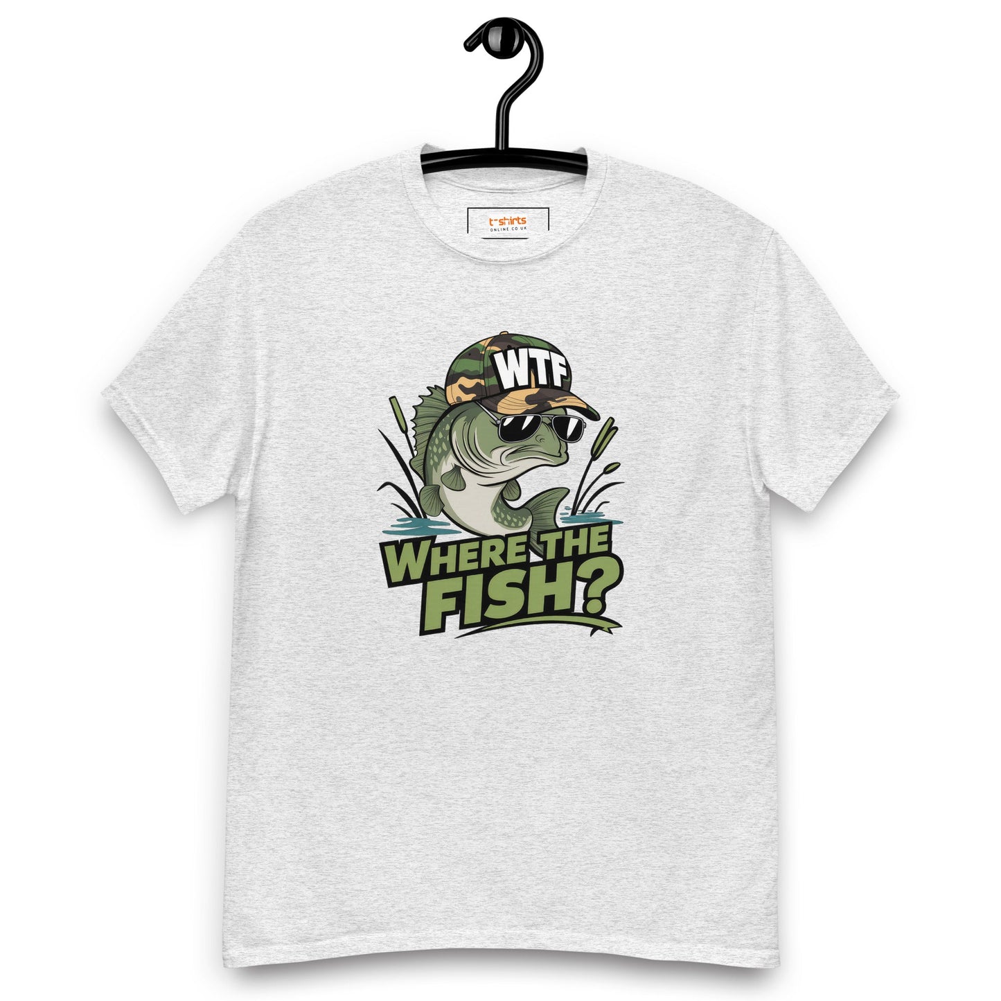 Where the Fish T-Shirt | Fishing T-Shirt - Ash - T-Shirts Online