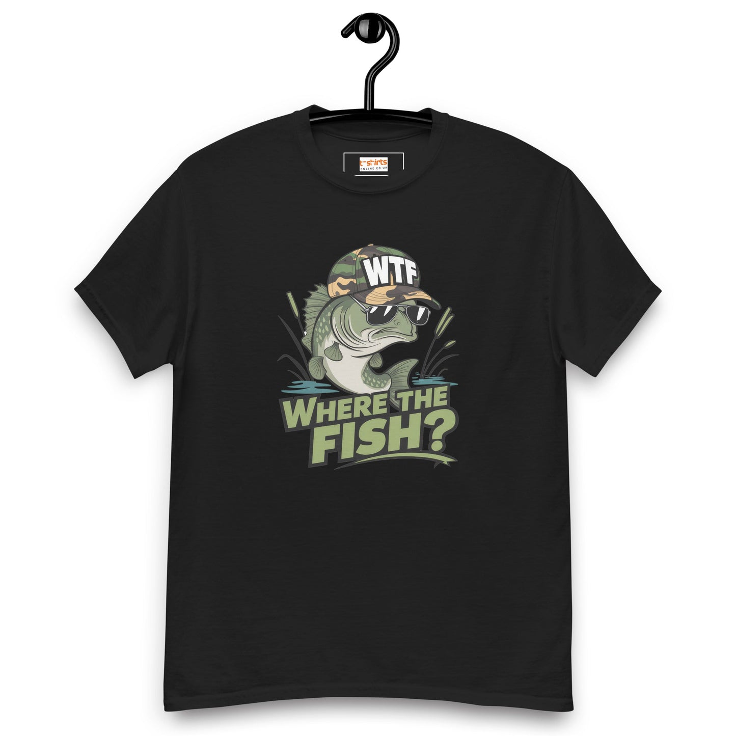 Where the Fish T-Shirt | Fishing T-Shirt - Black - T-Shirts Online