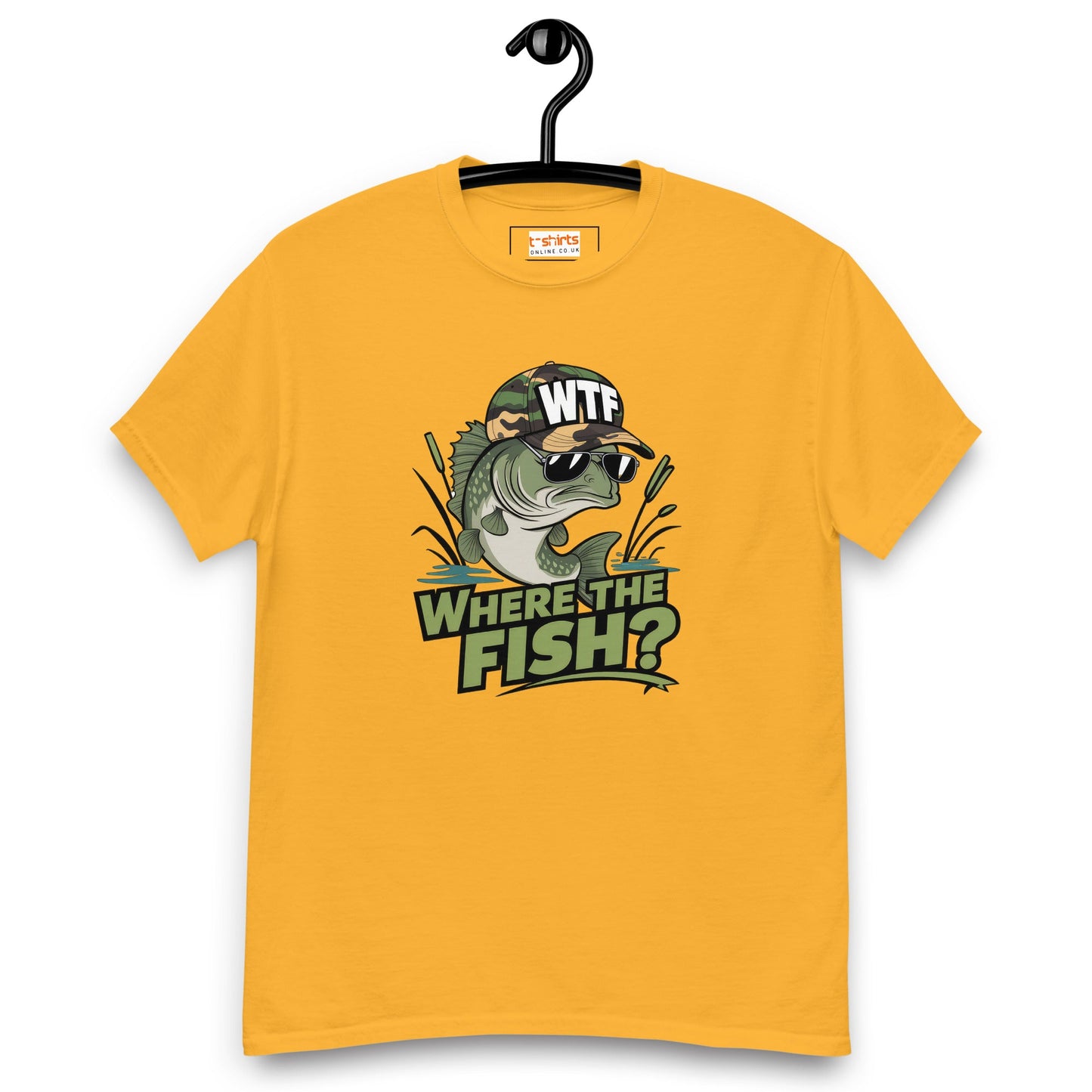 Where the Fish T-Shirt | Fishing T-Shirt - Gold - T-Shirts Online