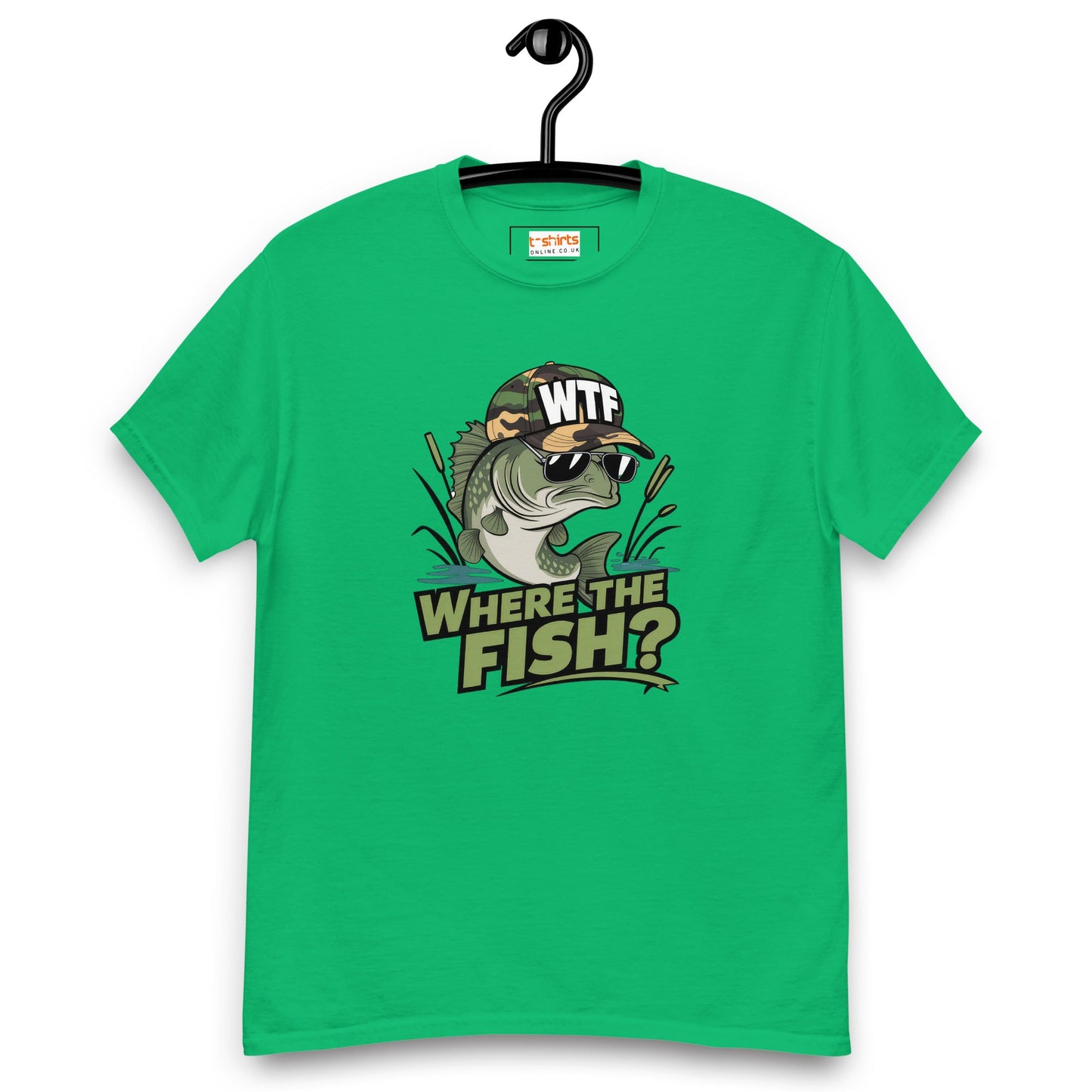 Where the Fish T-Shirt | Fishing T-Shirt - Irish Green - T-Shirts Online