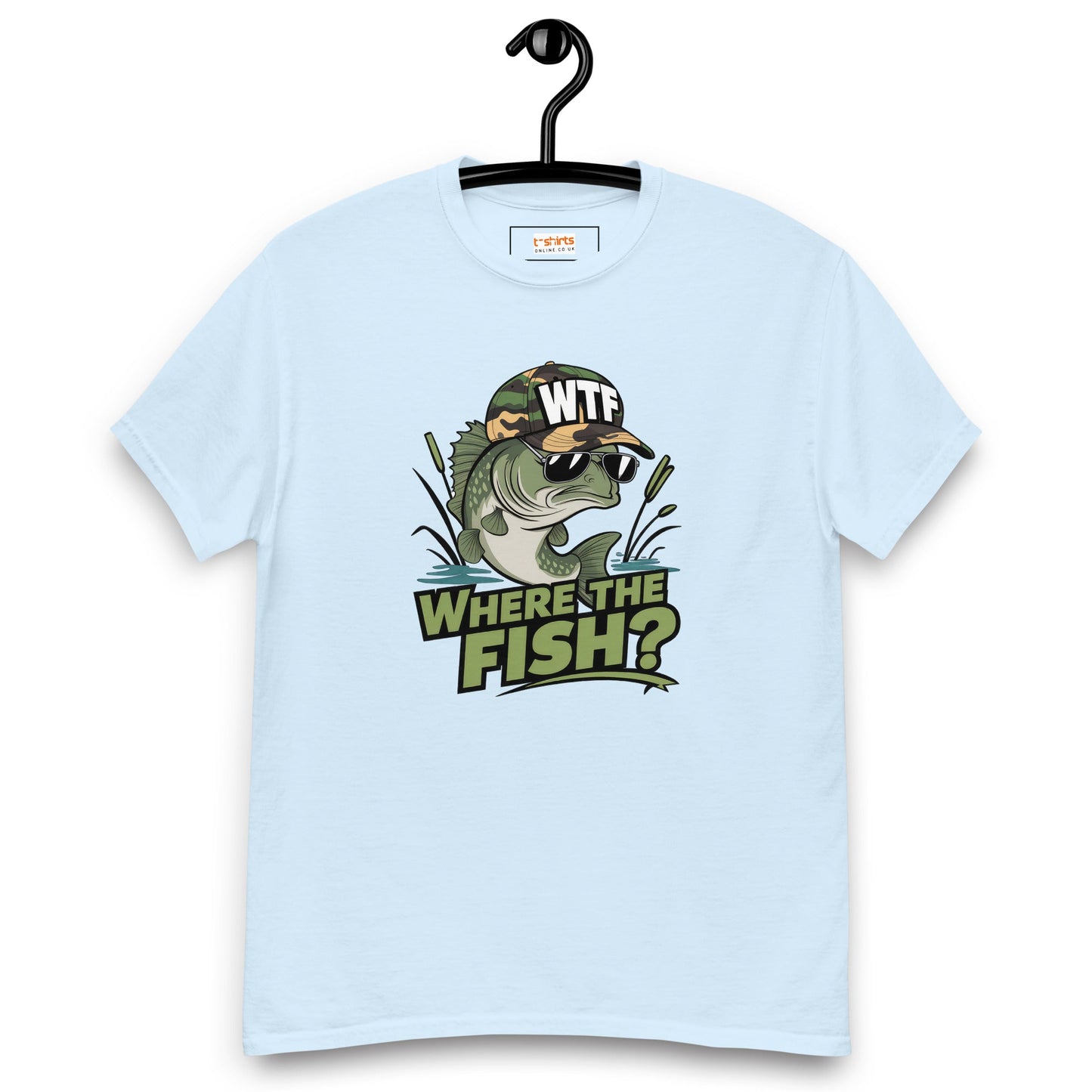 Where the Fish T-Shirt | Fishing T-Shirt - Light Blue - T-Shirts Online