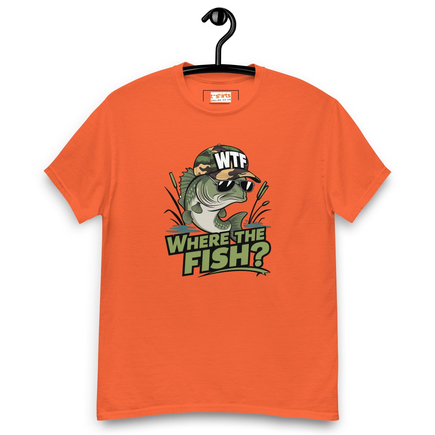 Where the Fish T-Shirt | Fishing T-Shirt - Orange - T-Shirts Online