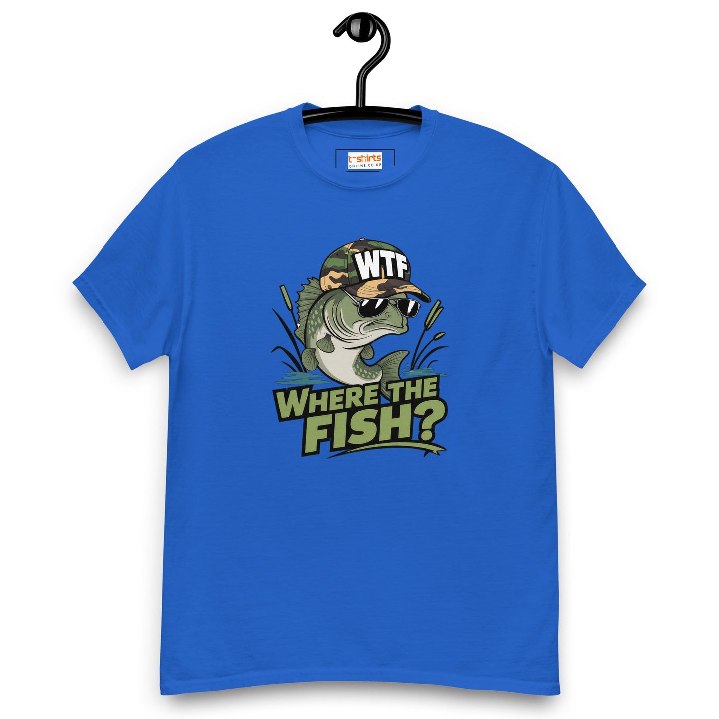 Where the Fish T-Shirt | Fishing T-Shirt - Royal - T-Shirts Online