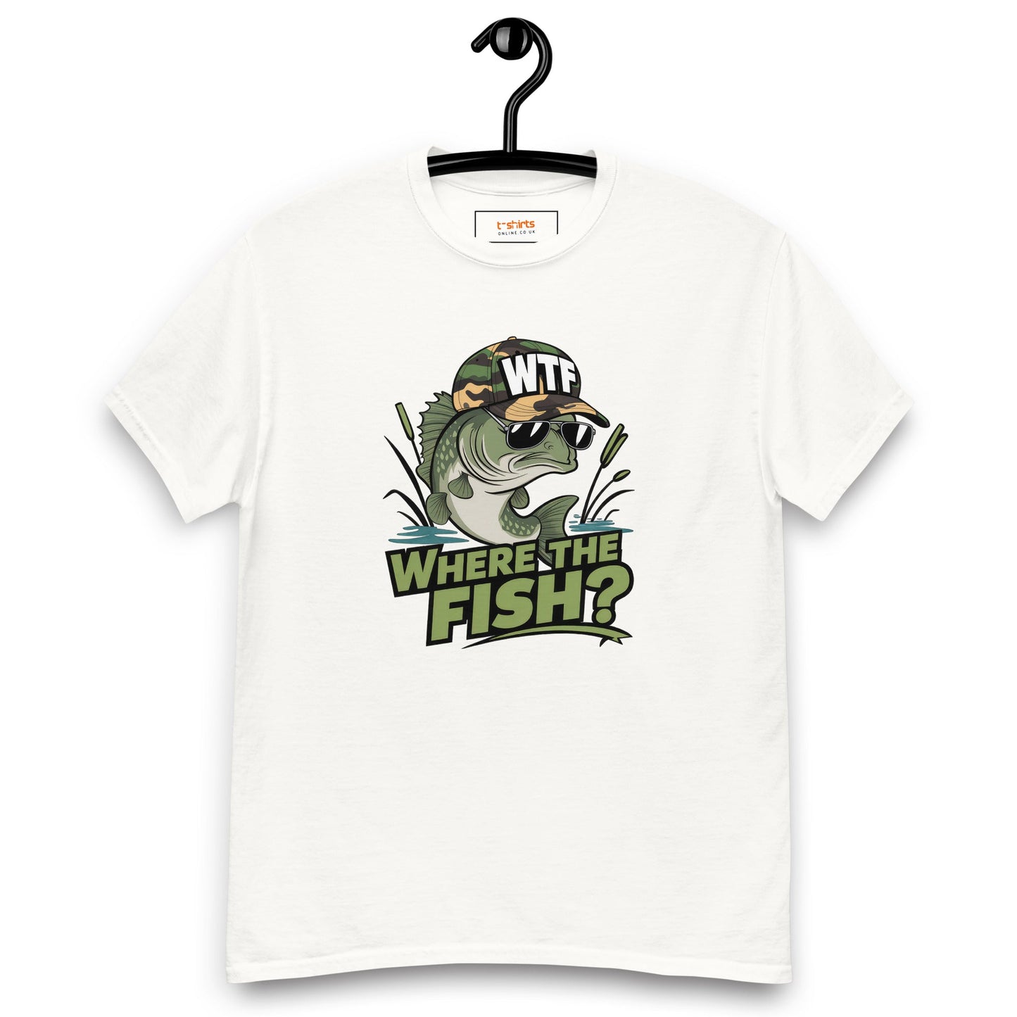 Where the Fish T-Shirt | Fishing T-Shirt - White - T-Shirts Online