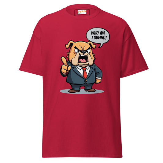 Who Am I Sueing! | Graphic Funny T-Shirt - Cardinal - T-Shirts Online