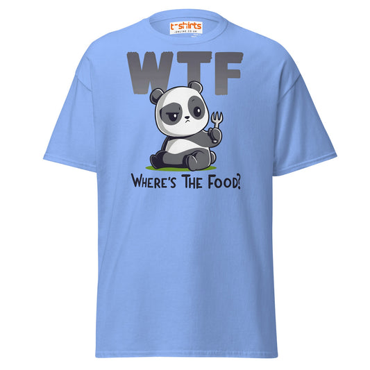 WTF Panda T-Shirt | Funny Where’s The Food Tee - Carolina Blue - T-Shirts Online