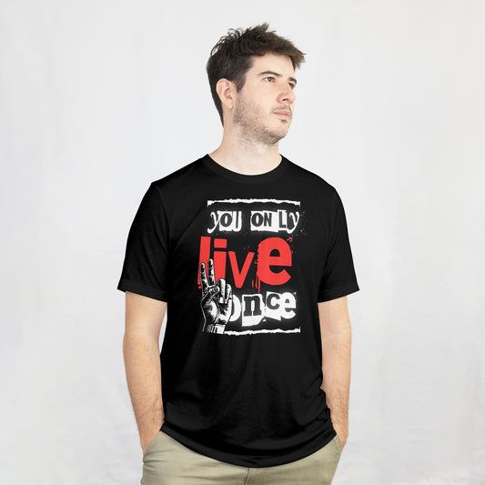 You Only Live Once | Graphic T-Shirt - Black - T-Shirts Online