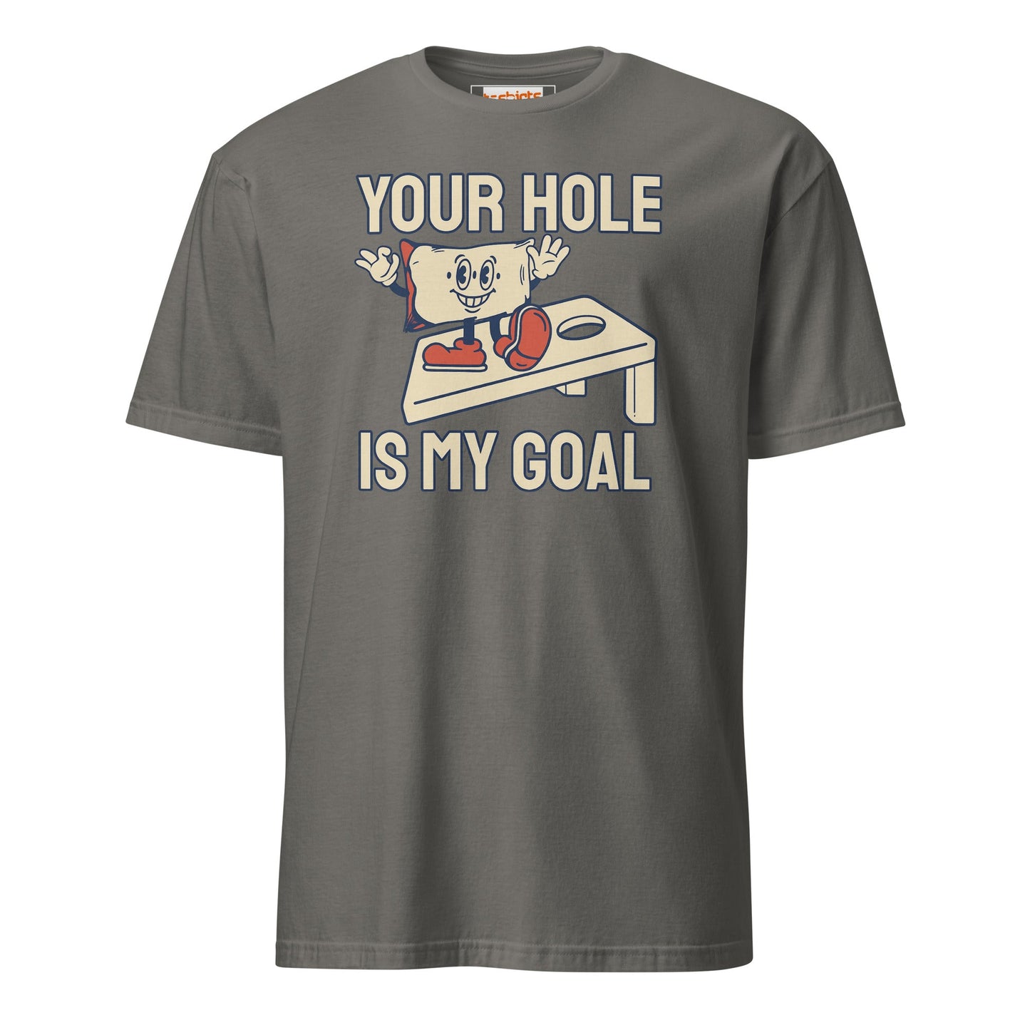 Your Hole is My Goal T-Shirt | Adult Humour Tee - Charcoal - T-Shirts Online