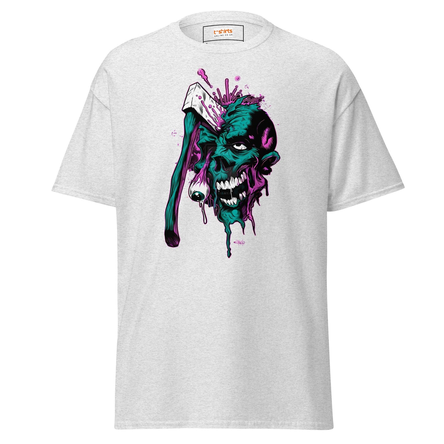 Zombie Axe | Zombie Horror T-Shirt - Ash - T-Shirts Online