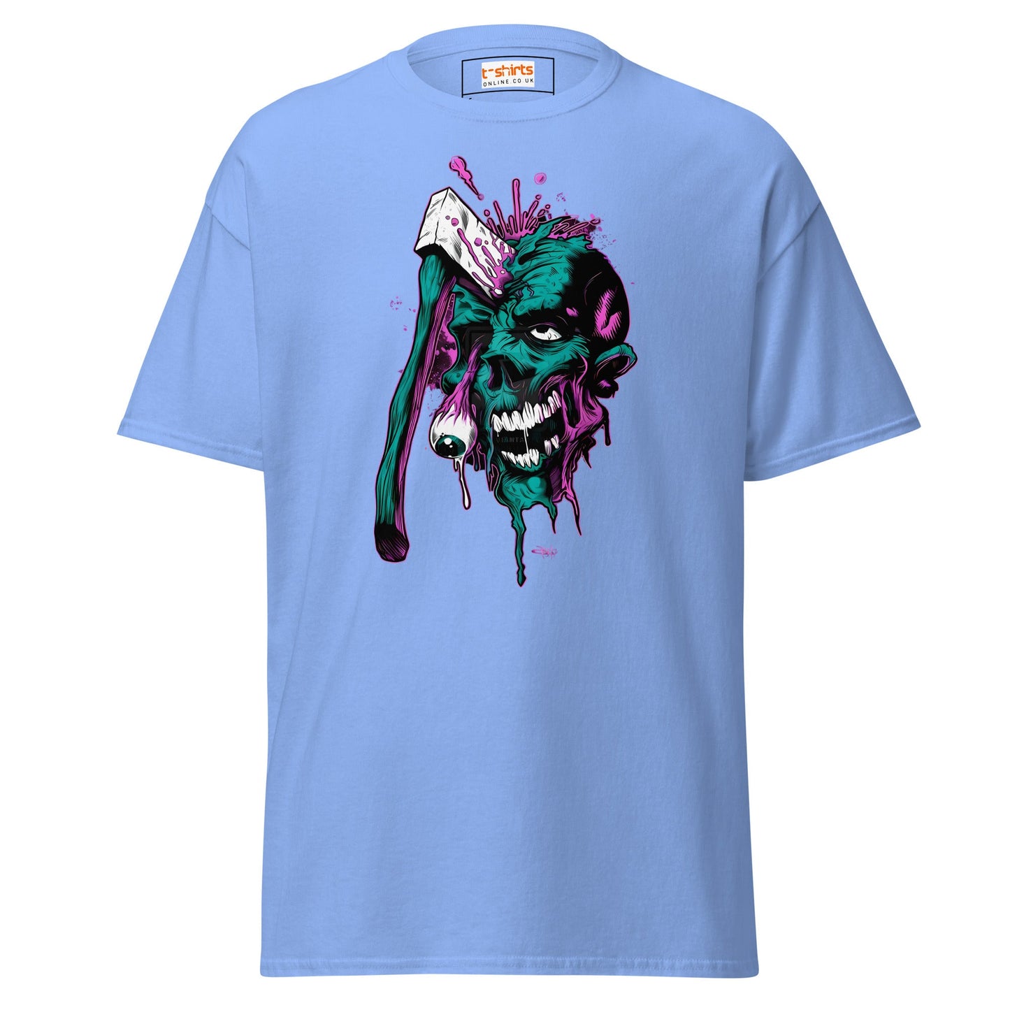 Zombie Axe | Zombie Horror T-Shirt - Carolina Blue - T-Shirts Online