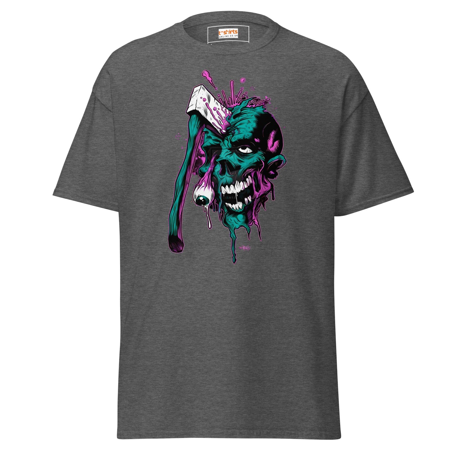 Zombie Axe | Zombie Horror T-Shirt - Dark Heather - T-Shirts Online