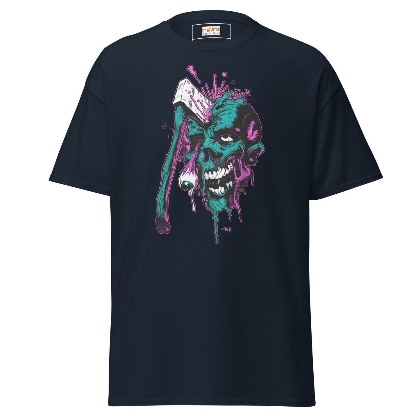 Zombie Axe | Zombie Horror T-Shirt - Navy - T-Shirts Online