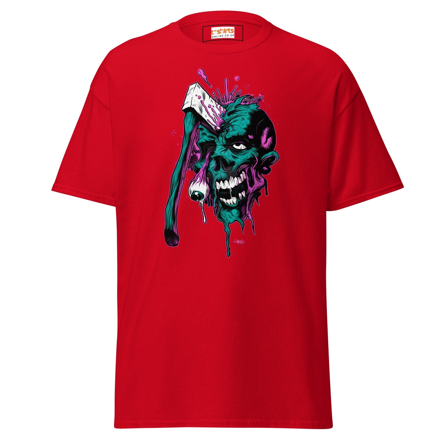 Zombie Axe | Zombie Horror T-Shirt - Red - T-Shirts Online