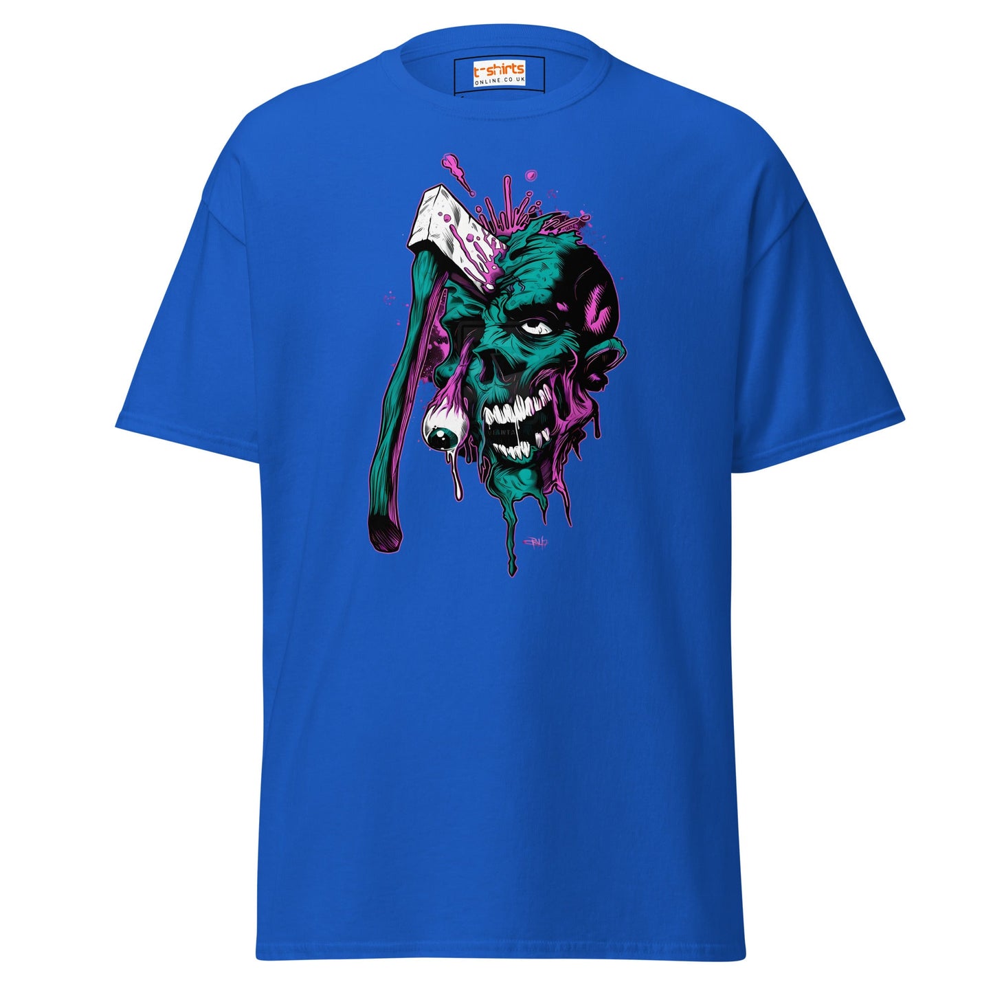 Zombie Axe | Zombie Horror T-Shirt - Royal - T-Shirts Online