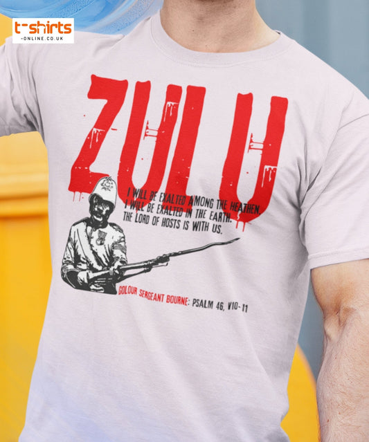 Zulu T-Shirt | Bold Red Graphic Tee with Psalm 46 Quote - Black - T-Shirts Online