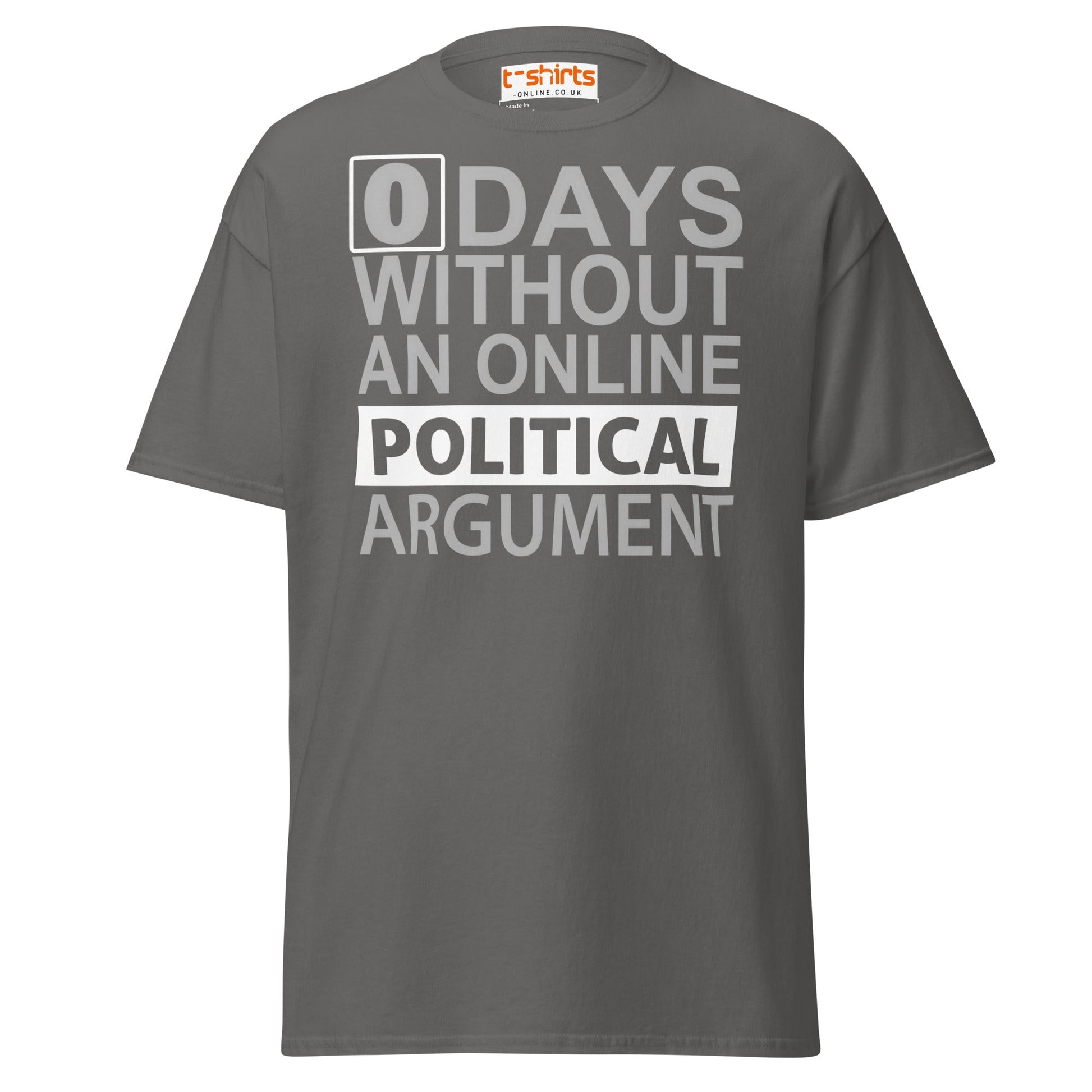 0 Days Without an Argument T-Shirt – Funny Internet Tee - Charcoal - T-Shirts Online