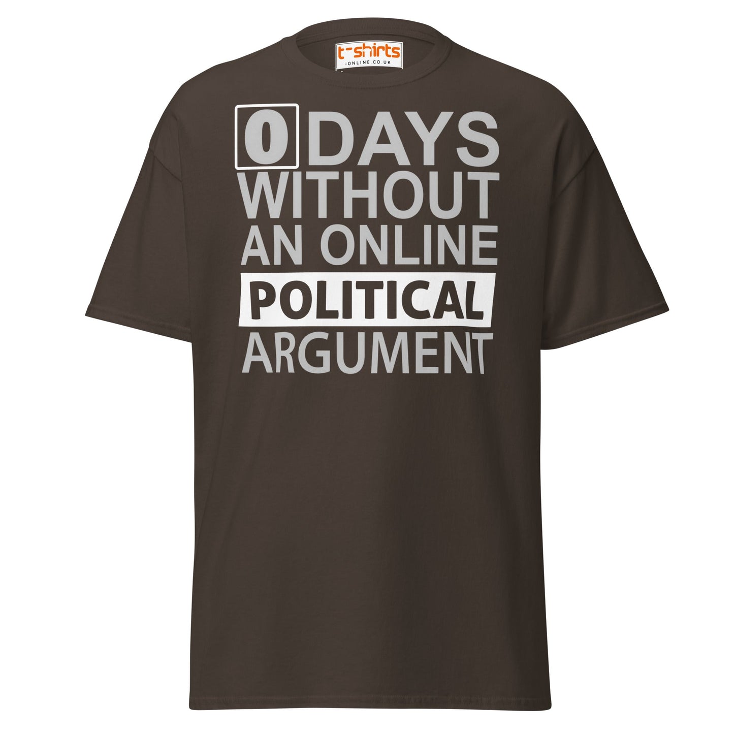 0 Days Without an Argument T-Shirt – Funny Internet Tee - Dark Chocolate - T-Shirts Online