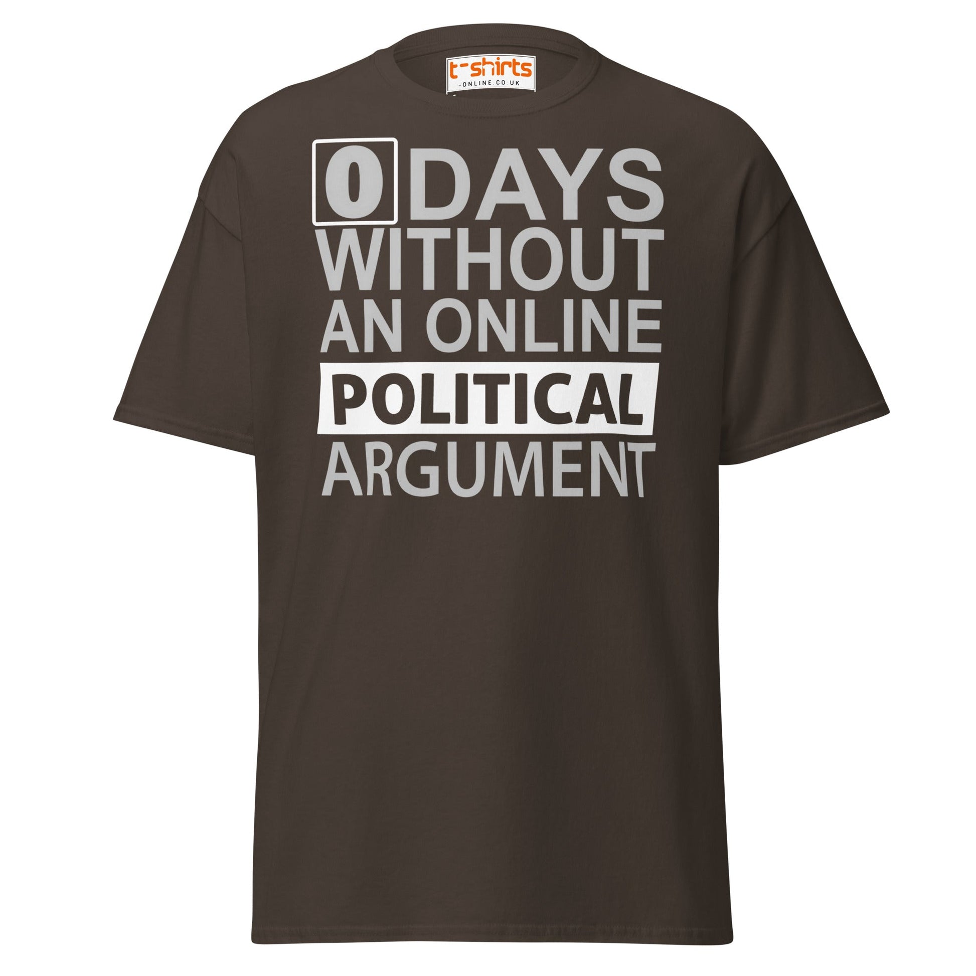 0 Days Without an Argument T-Shirt – Funny Internet Tee - Dark Chocolate - T-Shirts Online