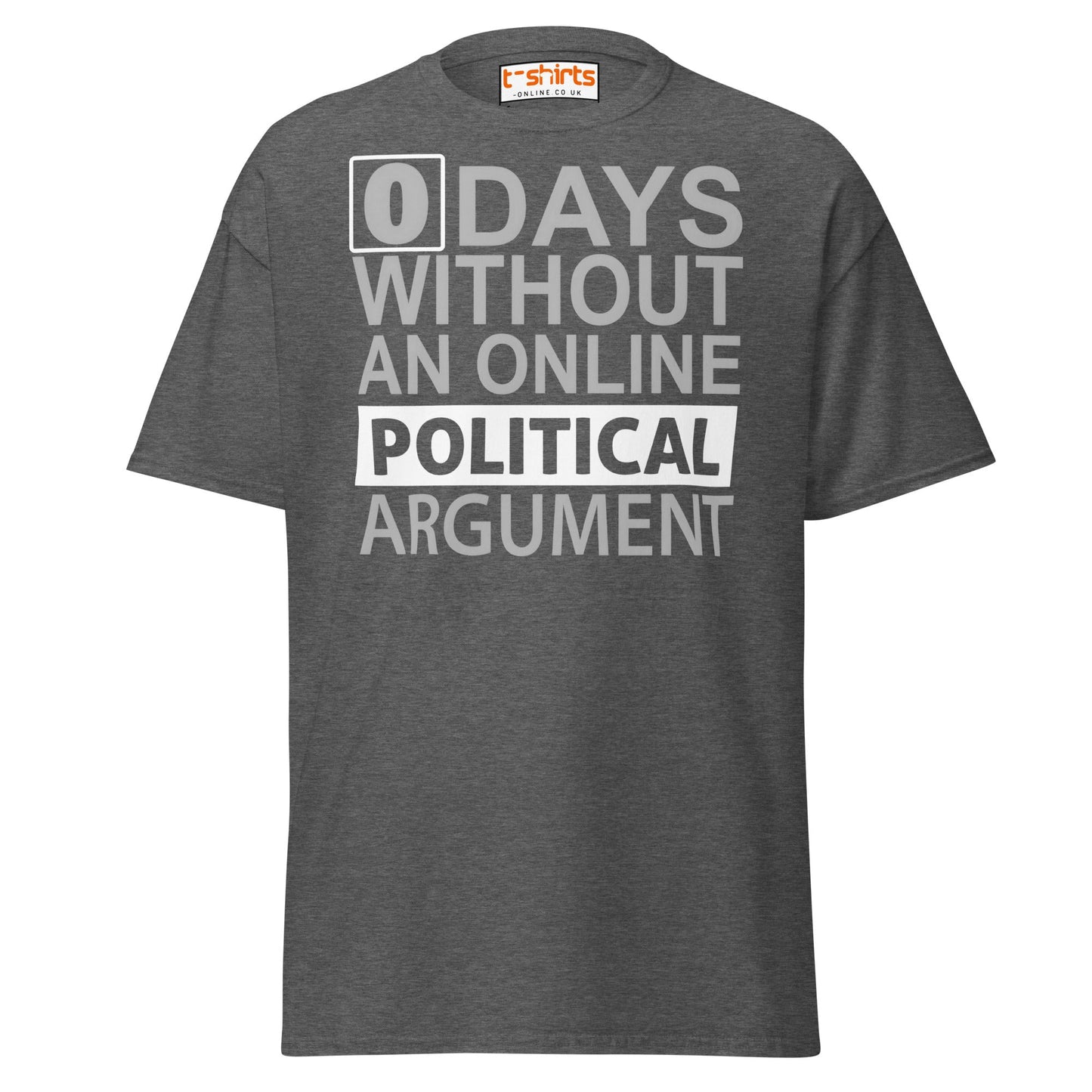 0 Days Without an Argument T-Shirt – Funny Internet Tee - Dark Heather - T-Shirts Online