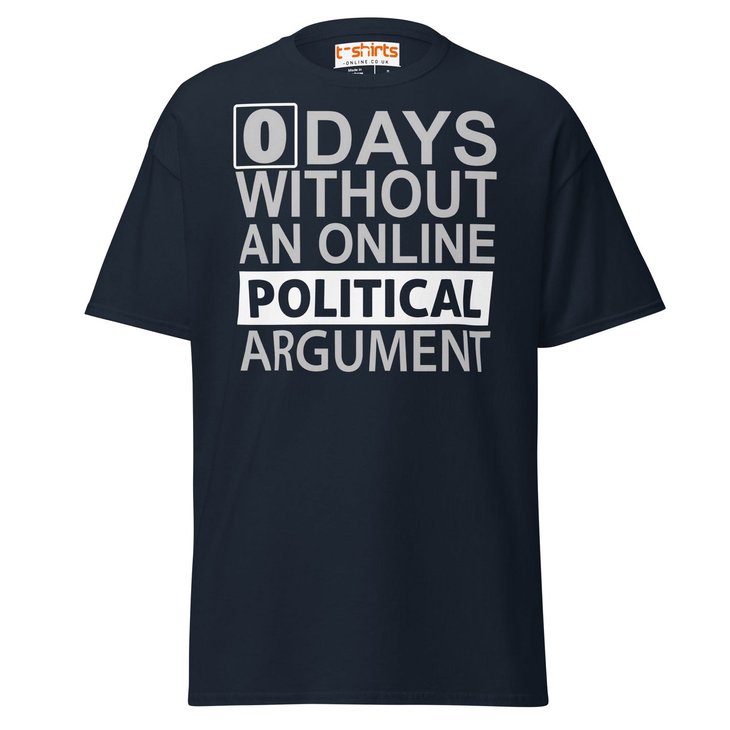 0 Days Without an Argument T-Shirt – Funny Internet Tee - Navy - T-Shirts Online