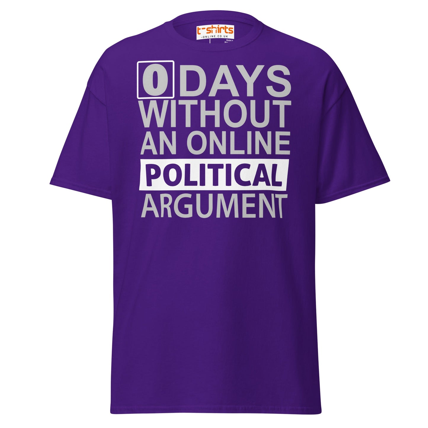 0 Days Without an Argument T-Shirt – Funny Internet Tee - Purple - T-Shirts Online