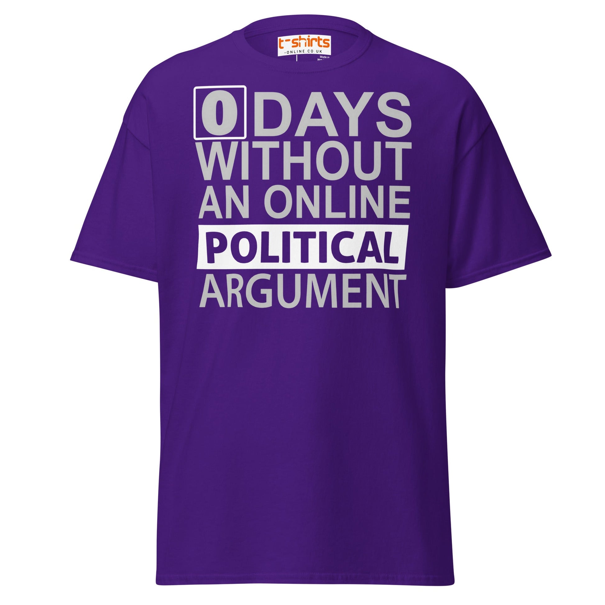 0 Days Without an Argument T-Shirt – Funny Internet Tee - Purple - T-Shirts Online