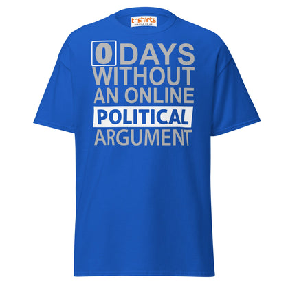 0 Days Without an Argument T-Shirt – Funny Internet Tee - Royal - T-Shirts Online