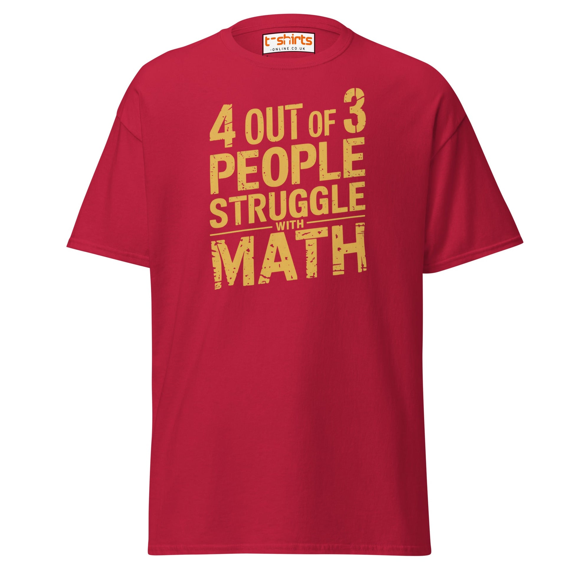 4 Out of 3 People Math Joke T-Shirt - Cardinal - T-Shirts Online