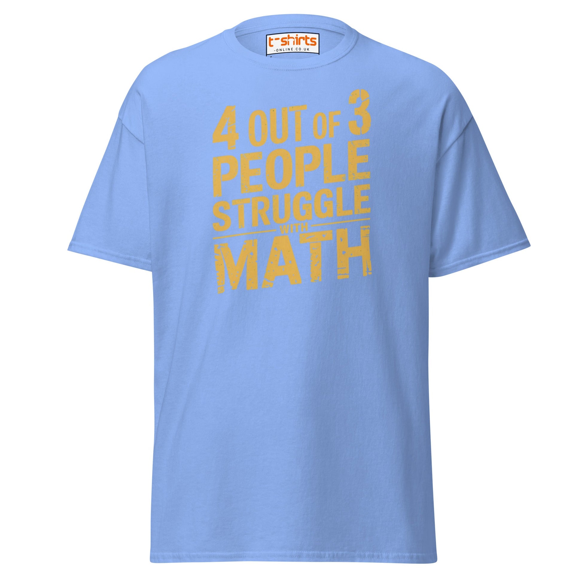 4 Out of 3 People Math Joke T-Shirt - Carolina Blue - T-Shirts Online