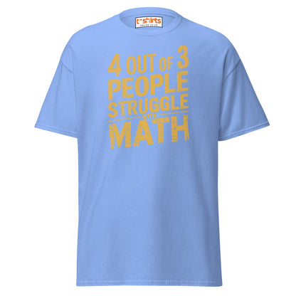 4 Out of 3 People Math Joke T-Shirt - Carolina Blue - T-Shirts Online