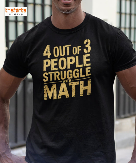 4 Out of 3 People Math Joke T-Shirt - Maroon - T-Shirts Online