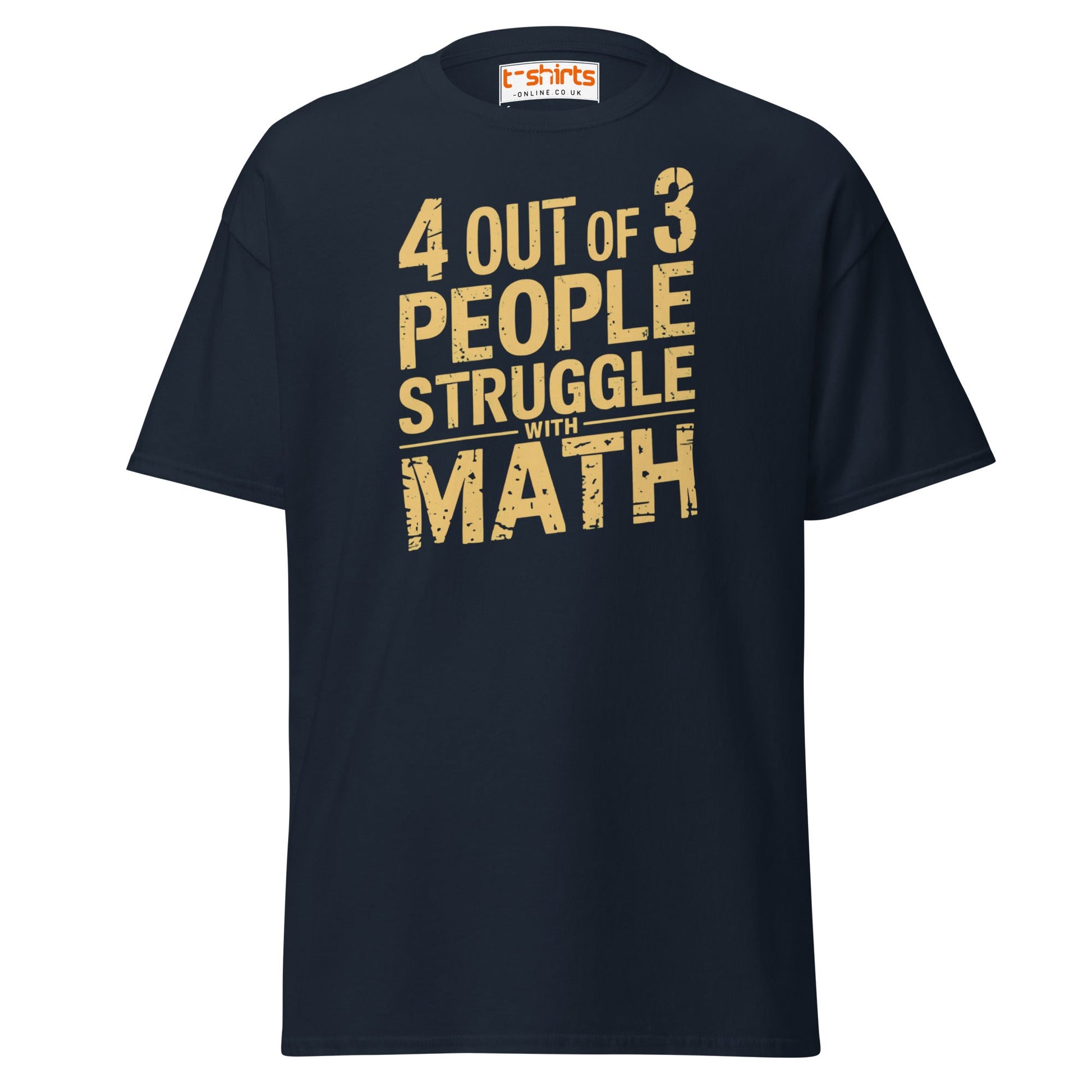 4 Out of 3 People Math Joke T-Shirt - Navy - T-Shirts Online