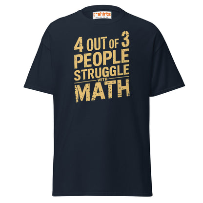 4 Out of 3 People Math Joke T-Shirt - Navy - T-Shirts Online