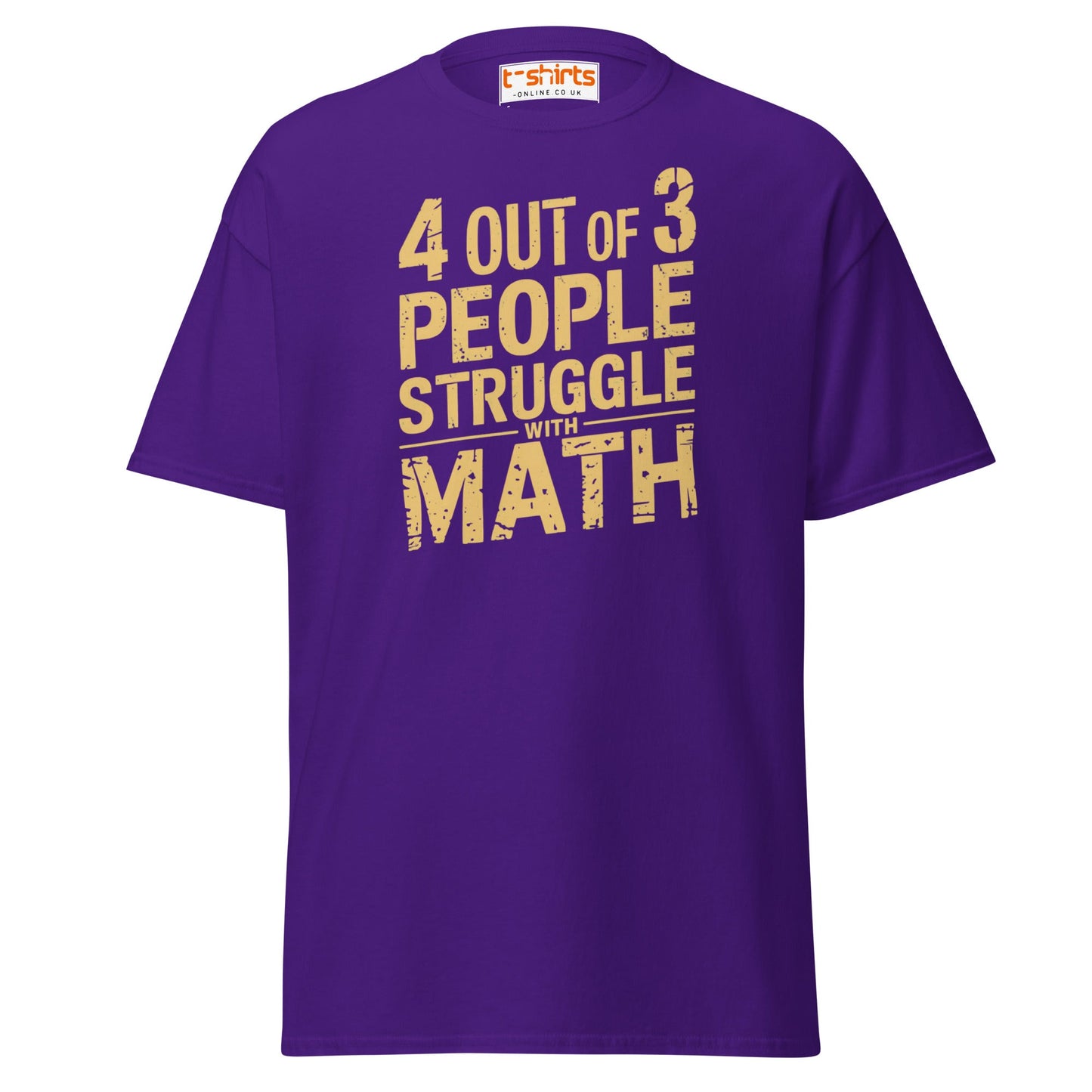 4 Out of 3 People Math Joke T-Shirt - Purple - T-Shirts Online