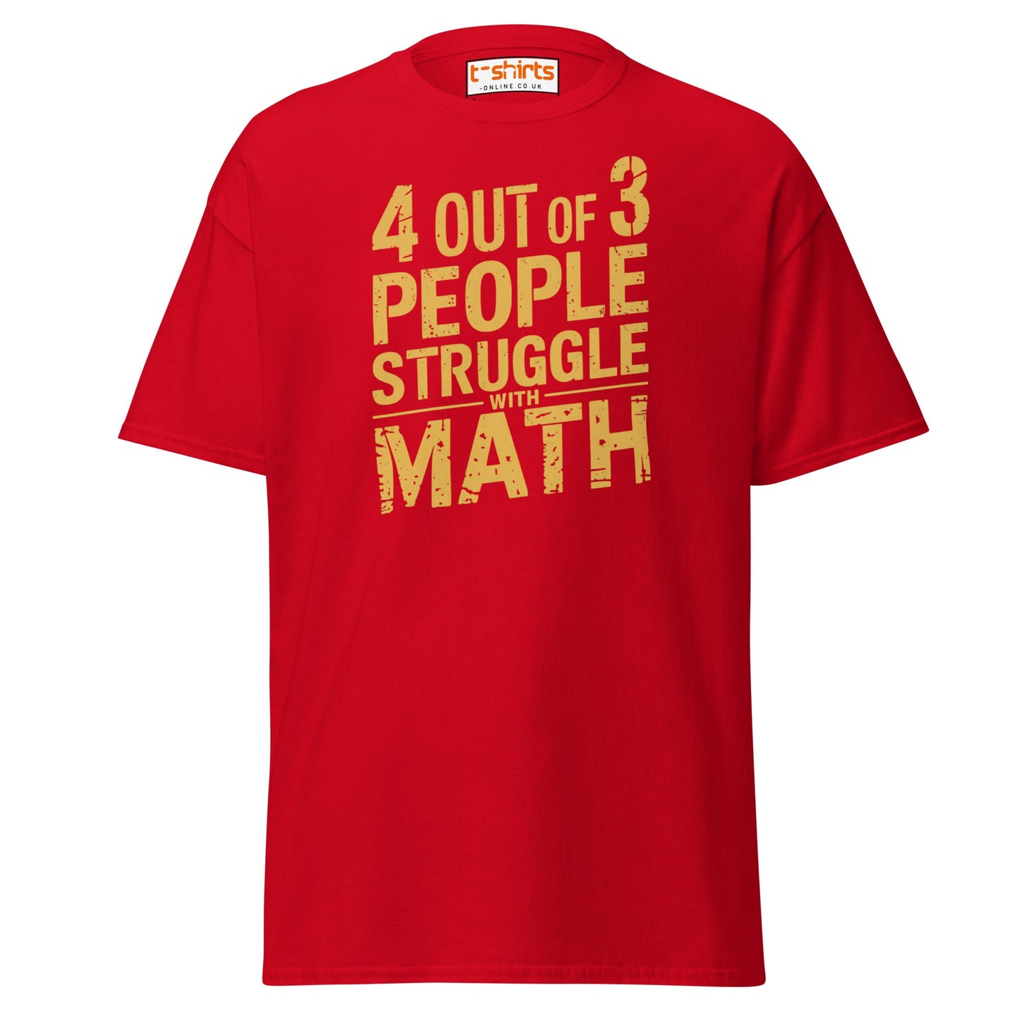 4 Out of 3 People Math Joke T-Shirt - Red - T-Shirts Online