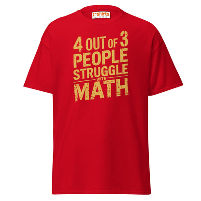 4 Out of 3 People Math Joke T-Shirt - Red - T-Shirts Online