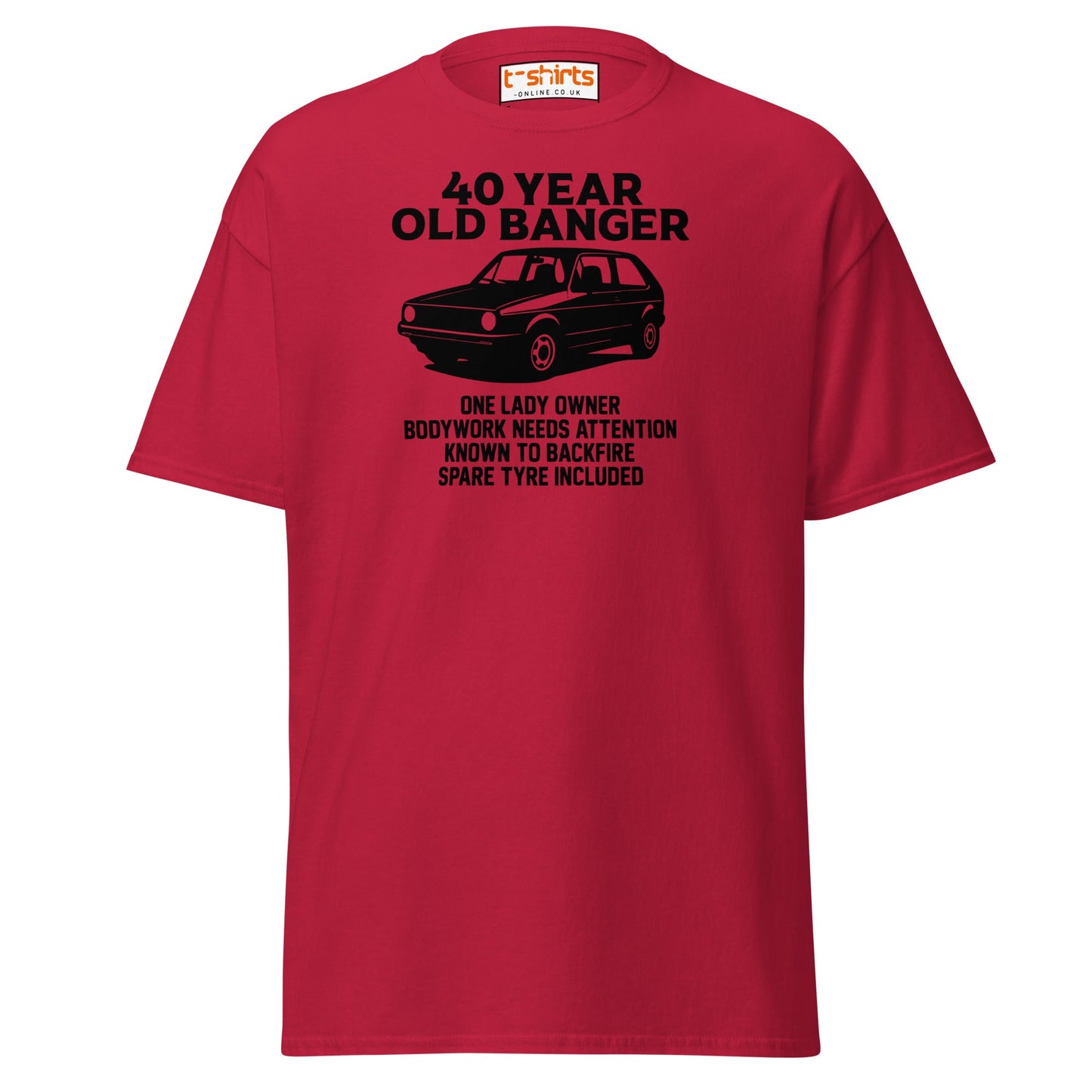 40 Year Old Banger T-Shirt – Funny Classic Car Birthday Tee - Cardinal - T-Shirts Online