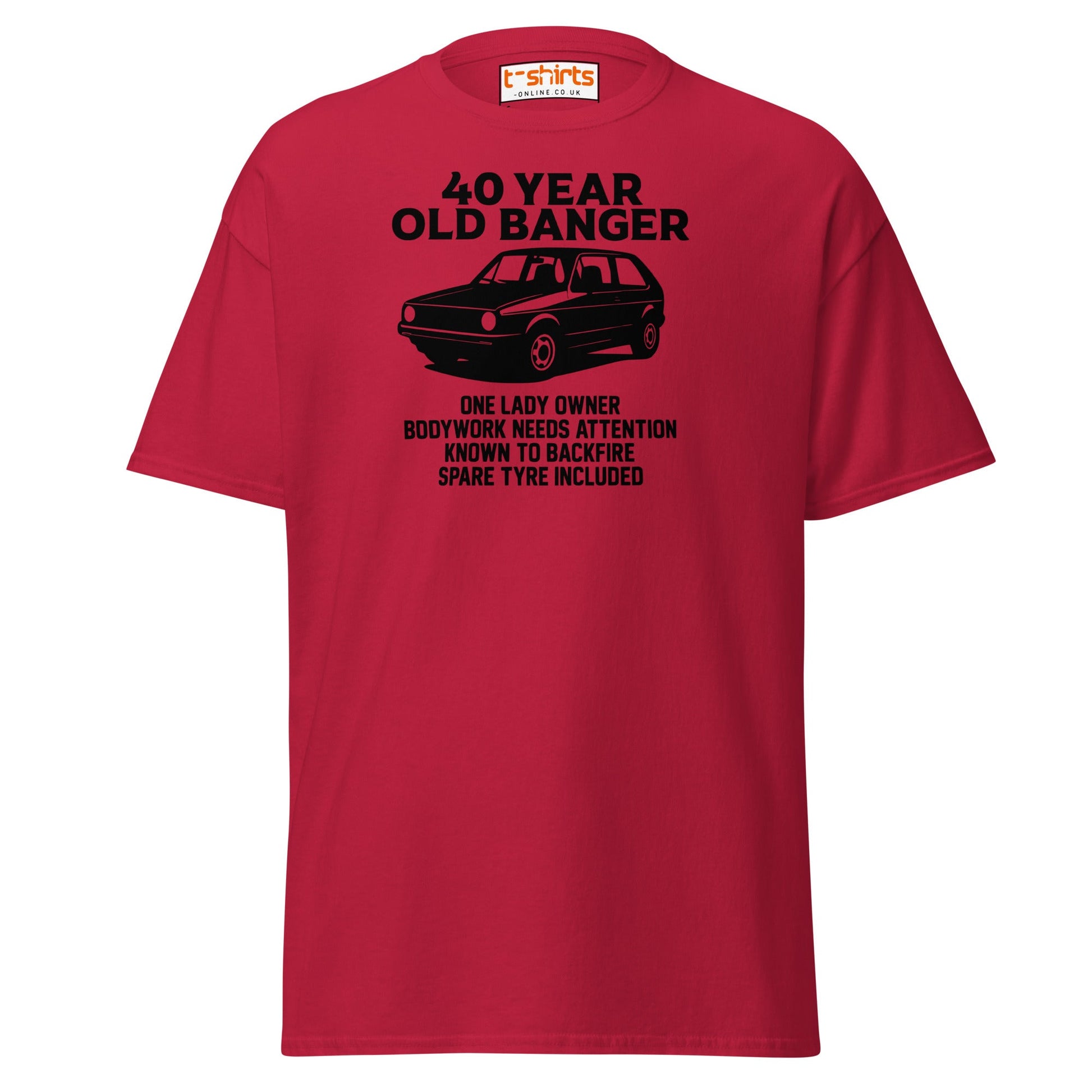 40 Year Old Banger T-Shirt – Funny Classic Car Birthday Tee - Cardinal - T-Shirts Online