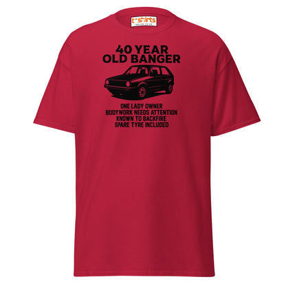 40 Year Old Banger T-Shirt – Funny Classic Car Birthday Tee - Cardinal - T-Shirts Online