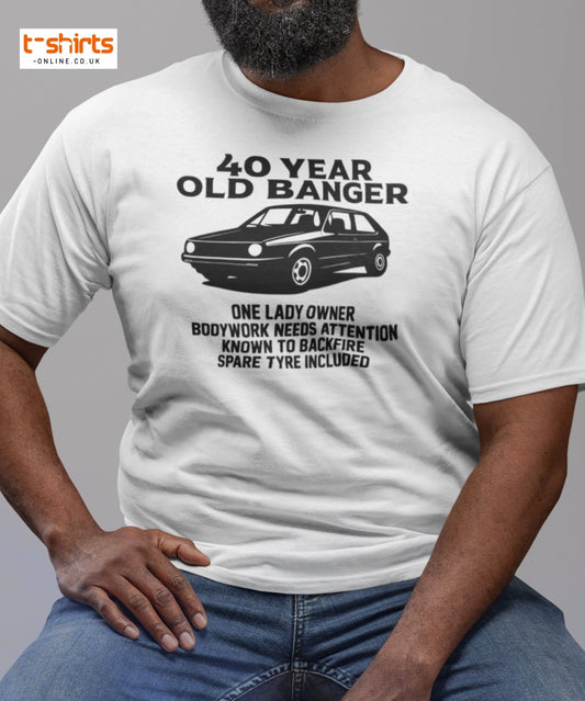 40 Year Old Banger T-Shirt – Funny Classic Car Birthday Tee - Red - T-Shirts Online