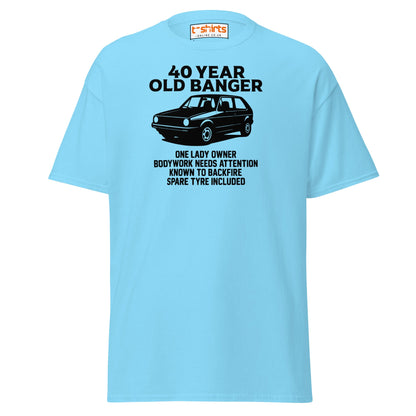 40 Year Old Banger T-Shirt – Funny Classic Car Birthday Tee - Sky - T-Shirts Online
